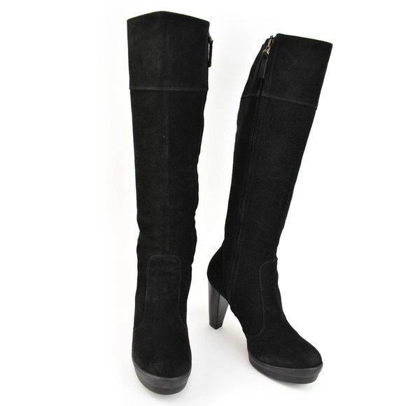 Fendi Shoes - FENDI: Black, Suede & Logo, Tall Platform Boots